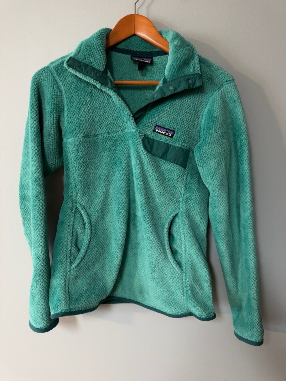 Patagonia Women’s Better Sweater Snap-T Fleece Pullover Aqua Teal Size Small